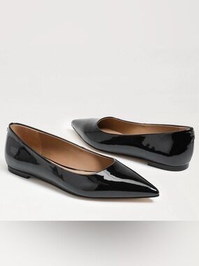 Sam Edelman Wanda Black Patent Pointed Flats- 6M (NWB)